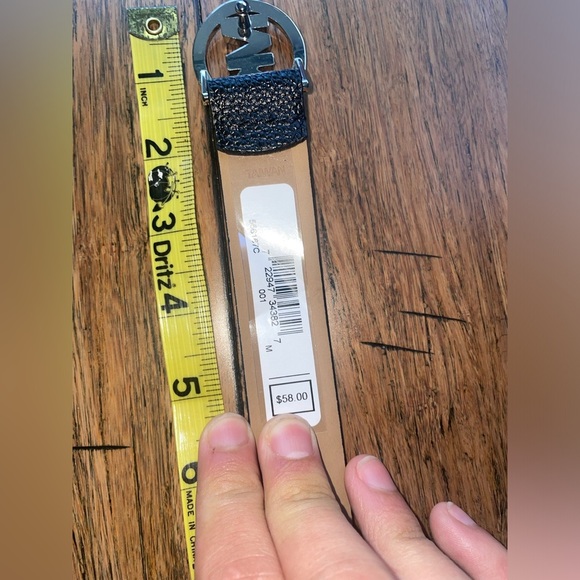 MK🖤bling  belt black leather belt Michael Kors belt rhinestone belt - Picture 3 of 15